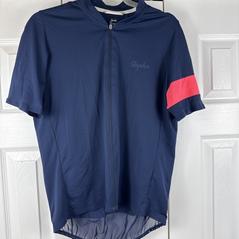 Rapha Pro Team Jersey Men's Large Navy Short Sleeve Full Zip Lightweight